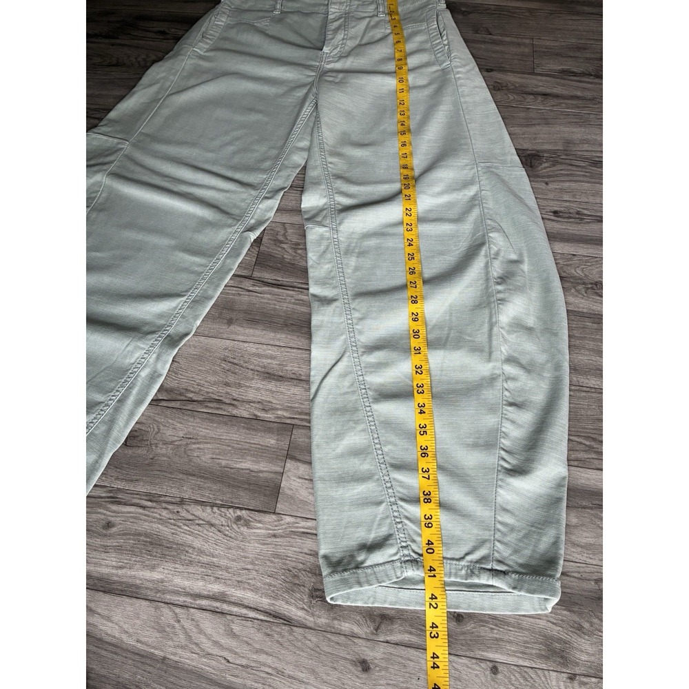 Pilcro Vintage Bow Full-Length Barrel Pants Sage Green Size 28 Anthropologie - Picture 5 of 16